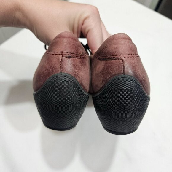 Ecco Women's Leather Mary Jane Shoes With Laces Size 36 Burgundy - Picture 3 of 12